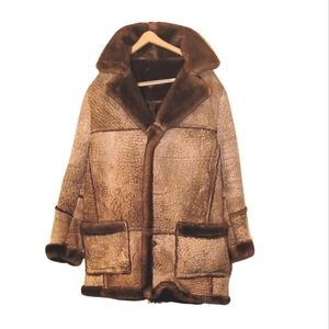 * The Boutique of Leathers Men's Faux Shearling Sheepskin Coat size 44